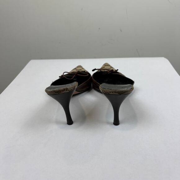 Vintage Gucci Tom Ford Monogram Cut Out Kitten Heels Mules Women's 8.5B - Picture 4 of 14